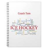 Persoonlijk, Ice Hockey Coach Dank u in woorden Notitieboek (Voorkant)