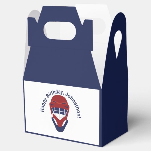 Persoonlijk Ice Hockey Face Mask Blue Red Bedankdoosjes (Geopend)