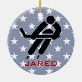 Persoonlijk Ice Hockey-Ornament Keramisch Ornament