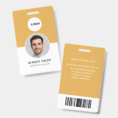 Persoonlijk identiteitsbadge met foto en barcode v badge (Voor- en achterkant)