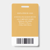 Persoonlijk identiteitsbadge met foto en barcode v badge (Achterkant)