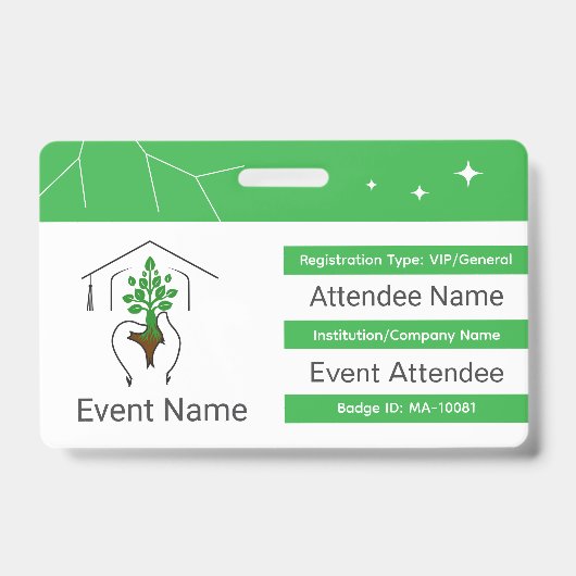 Persoonlijk identiteitsbadge met QR-code en logo Badge (Voorzijde)