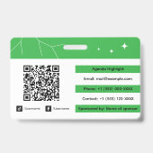 Persoonlijk identiteitsbadge met QR-code en logo Badge (Achterkant)