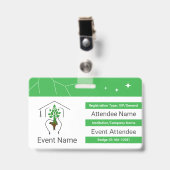 Persoonlijk identiteitsbadge met QR-code en logo Badge (Voorzijde met clip)