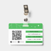 Persoonlijk identiteitsbadge met QR-code en logo Badge (Achterkant met clip)
