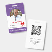 Persoonlijk identiteitsbewijs voor eerstehulpverle badge (Voor- en achterkant)