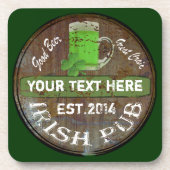 Persoonlijk Iers Pub-teken Bier Onderzetter (Voorkant)