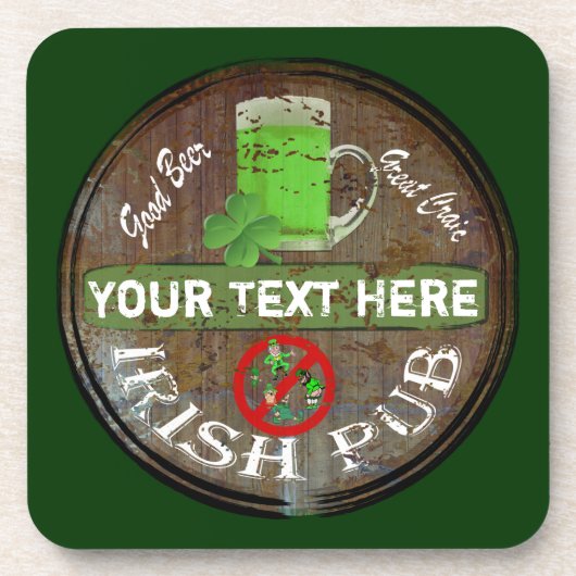 Persoonlijk Iers Pub-teken Bier Onderzetter (Voorkant)