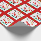 Persoonlijk ijshockey kerstcadeau cadeaupapier (Hoek)