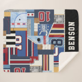 Persoonlijk IJshockey Shirt Puck Sherpa Deken (Voorkant (horizontaal))