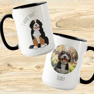 Persoonlijk Ik Woef Jou Bernedoodle Huisdier Foto Mok