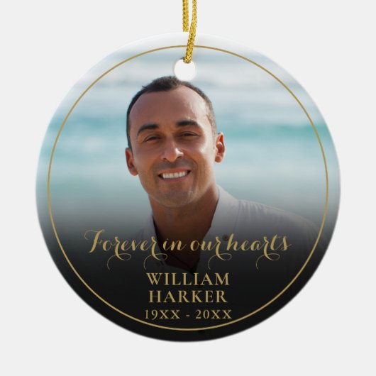Persoonlijk in ons hart Memorial Foto Keramisch Ornament (Voorkant)