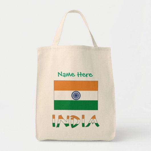 Persoonlijk India-vlag cadeau Tote Bag (Voorkant)