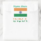 Persoonlijk India Vlag Vierkant Label  (Tas)