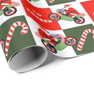 Persoonlijk ingepakt cadeaupapier voor motorrijder