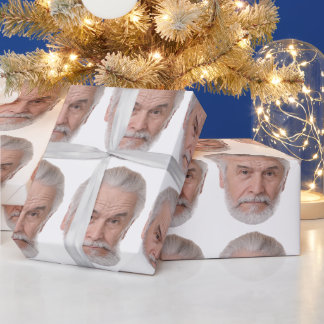 Persoonlijk ingepakt gezichtspapier met eigen foto cadeaupapier