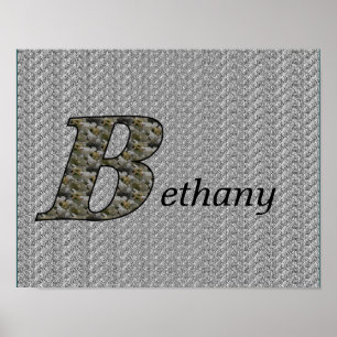Persoonlijk Initiaal B Hortensia Bloemen Monogram Poster