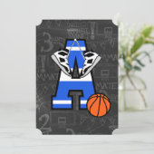 Persoonlijk Initiaal Basketball Kaart (Staand voorkant)