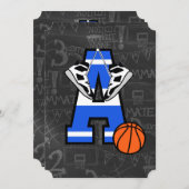 Persoonlijk Initiaal Basketball Kaart (Voorkant / Achterkant)