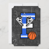 Persoonlijk Initiaal Basketball Letter F Kaart (Voorkant)