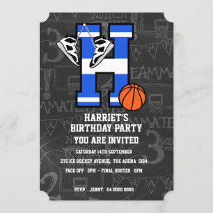 Persoonlijk Initiaal Basketball Letter H Kaart