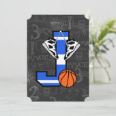 Persoonlijk Initiaal Basketball Letter J Kaart (Staand voorkant)