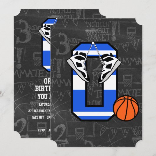 Persoonlijk Initiaal Basketball Letter O Kaart (Voorkant / Achterkant)