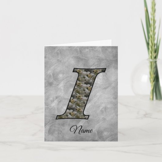Persoonlijk initiaal I Hydrangeabloemen Monogram Notitiekaartje (Voorkant)