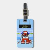 Persoonlijk Initiaal IJshockey Bagagelabel (Voorkant verticaal)