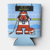 Persoonlijk Initiaal IJshockey Blikjeskoeler (Voorkant)