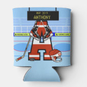 Persoonlijk Initiaal IJshockey Blikjeskoeler (Achterkant)