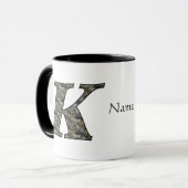 Persoonlijk initiaal K Hydrangeabloemen Monogram Mok (Voorkant links)