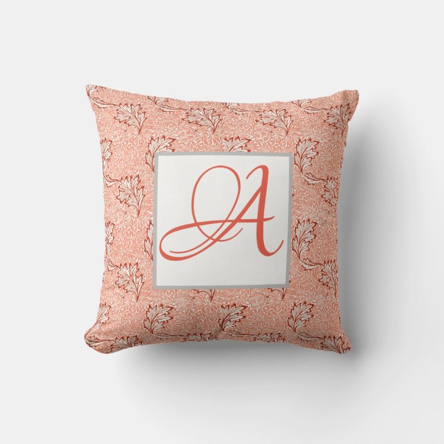 PERSOONLIJK INITIAAL PILLOW JAPANESE BIRD EN LEAF KUSSEN (Voorkant)