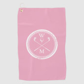 Persoonlijk Initiaal Vrouwelijk Roze Golfhanddoek (Voorkant)