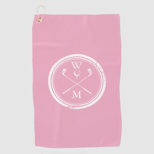Persoonlijk Initiaal Vrouwelijk Roze Golfhanddoek (Voorkant)