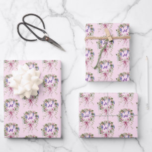Persoonlijk Initial Bloemmotief Inpakpapier Vel