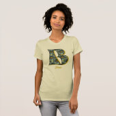Persoonlijk Initialen B Madeliefje Bloem Kunst Mon T-shirt (Voorkant volledig)
