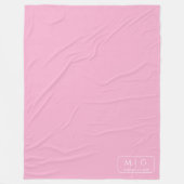 Persoonlijk Initialen Datum Licht Roze Fleece Deken (Voorkant)