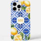 Persoonlijk Initialen Mediterraan Gele Citroenen Case-Mate iPhone Case (Achterkant)