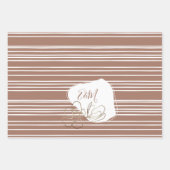 Persoonlijk Initialen Mocha Bruine Bloemige Bruilo Inpakpapier Vel (Voorkant 2)