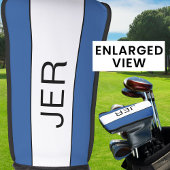 Persoonlijk Initialen Monogram Blauw Zwart Putter Golfheadcover