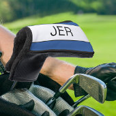 Persoonlijk Initialen Monogram Blauw Zwart Putter Golfheadcover