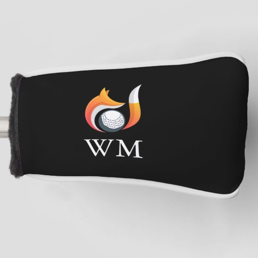 Persoonlijk Initialen Mooie Vos En Bal Golfheadcover (Voorkant)