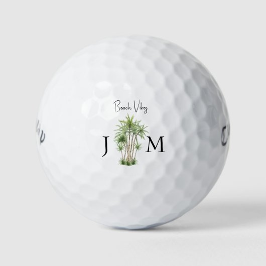 Persoonlijk Initialen Tropische Titleist Pro V1 Golfballen (Voorkant)