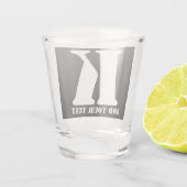 Persoonlijk Initialen Zwart Aangepaste Moderne Tek Shot Glas (Achterkant)