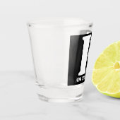 Persoonlijk Initialen Zwart Aangepaste Moderne Tek Shot Glas (Links)