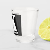 Persoonlijk Initialen Zwart Aangepaste Moderne Tek Shot Glas (Rechts)