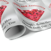 Persoonlijk Inpakpapier 40e Verjaardag Cadeau (Rol Hoek)