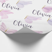 Persoonlijk Inpakpapier met Vlinders. (Hoek)