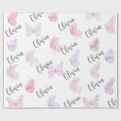 Persoonlijk Inpakpapier met Vlinders. (Vlak)